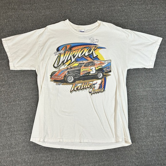 Vintage Kelly Shryock Dirt Racing T-Shirt Mens‎ Size XL Gildan Tag Signed Kelly - Picture 1 of 8